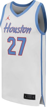 Nike Jordan Mens Houston Basketball Jordan College Replica Jersey in White | P32818UNHO25-WHT