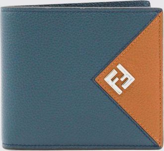 Fendi Portafoglio a libro Lui in pelle a grana con monogramma FF