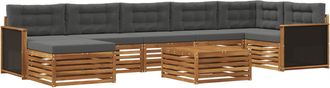 vidaXL Conjunto De Sof&aacute;s De Exterior 8 Uds. Natural Y Antracita Vidaxl