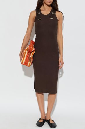 Loewe Dress With A Slit, Womens, Brown