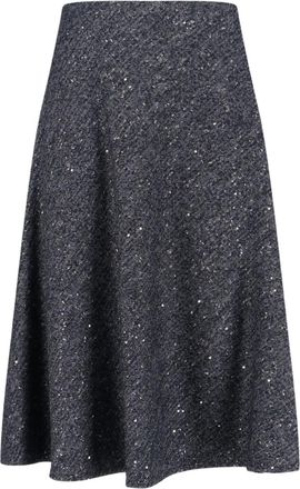 Tagliatore sequin midi skirt - Grey