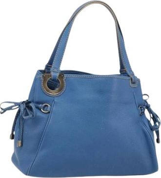 Ferragamo Pre-owned Tote Bag - Dames - Vintage Handtas - Blauw - ONE Size - Leer - Vintage