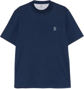 Brunello Cucinelli Hombre, Camisetas, Azul, Talla: L