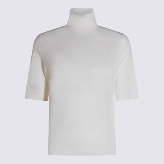 Allude White Wool Knitwear
