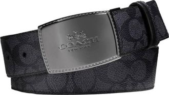 Coach Stitched Plaque Buckle Cut-To-Size Reversible Belt