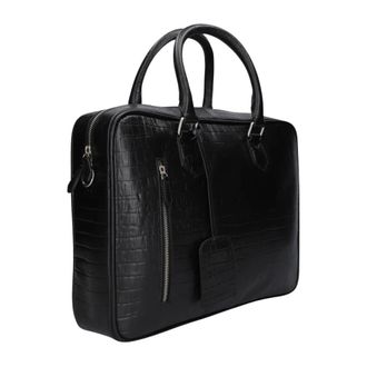 Stefano Lauran Sr 177 Croco Laptoptas - Heren - Laptoptassen - Zwart - ONE Size - Tassen