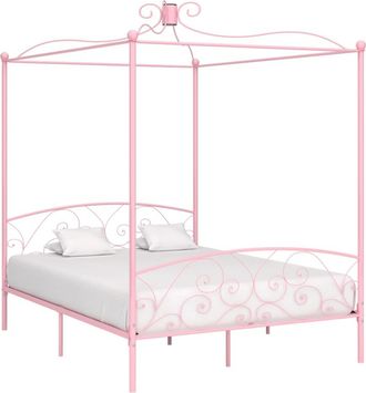 vidaXL Vidaxl Estructura De Cama Con Dosel Metal Rosa 180x200 Cm