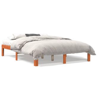 Berkfield Home Bed Frame without Mattress Wax Brown 140x190 cm Solid Wood Pine