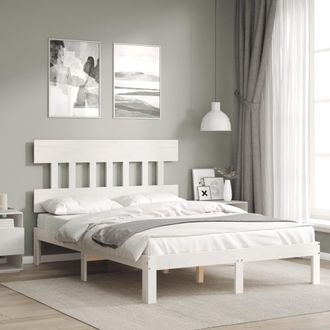 vidaXL Vidaxl - Estructura De Cama Sin Colch&oacute;n Madera De Pino Blanca 140x190 Cm