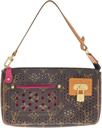 Louis Vuitton Fuchsia Marron Monogram Monogram Perforated Pochette Pouch (Pre-Owned)