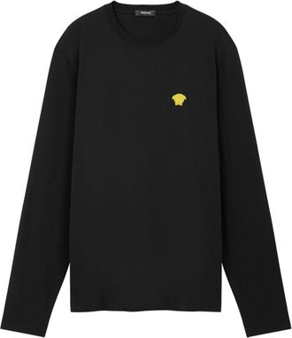 Versace Medusa-embroidered T-shirt - men - Cotton - L - Black