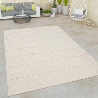 Paco Home Paco Home - Alfombra Salon De Habitacion Terraza Jardin Abstract Dibujo Geometrico 3D Crema Crema 160x230 cm