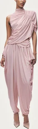 Nocturne Asymmetric Sleeve Draped Blouse in Pink at Nordstrom, Size X-Small