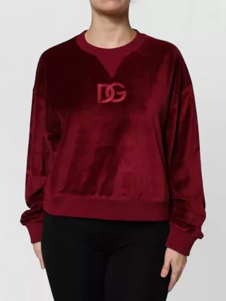 Dolce & Gabbana velvet crew neck sweatshirt