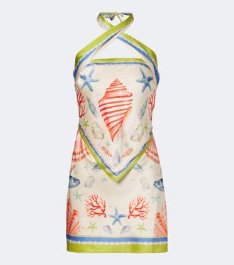 Retrof&ecirc;te Retrof&ecirc;te Cable printed silk-blend halterneck dress