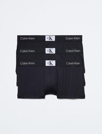 Calvin Klein Mens Calvin Klein 1996 3-Pack Micro Low Rise Trunk - Black - XL
