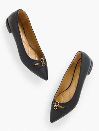 Talbots Scarlet Cut Out Nappa Flats - Black - 9 1/2 M Talbots