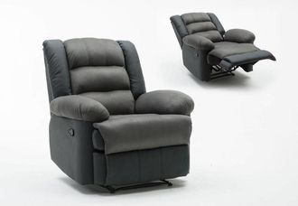 Habitat et Jardin Habitat Et Jardin - Sillón relax Buckingham - Negro/Gris oscuro