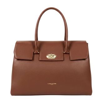 Lancaster Handbags, female, Brown, Size: ONE SIZE Foulonn&eacute; Milano XL Ch&acirc;taigne Leather Tote