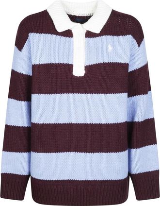 Polo Ralph Lauren Tops, Dames, Veelkleurig, XS, Wol, Gestreepte Wolmix Rugby Trui