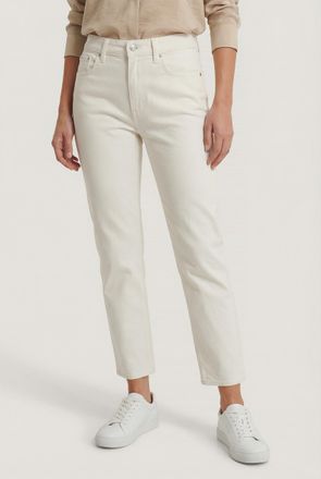 Calvin Klein Jeans Mom-Jeans CALVIN KLEIN JEANS MOM JEAN, Damen, Gr. 26, L&auml;nge 32, chalk wei&szlig;, Web, Obermaterial: 98% Baumwolle, 2% Elasthan, unifarben, gerade, unten sc