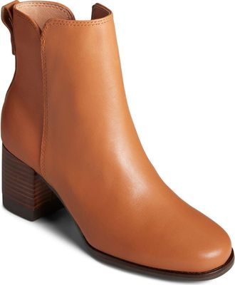 Sperry Top-Sider Seaport Block Heel Bootie in Medium Beige at Nordstrom, Size 9