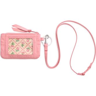 Vera Bradley Zip ID Pouch with Breakaway Lanyard in Mauve Glow at Nordstrom