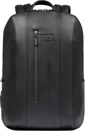 Piquadro Expandable Laptop Backpack 15.6 - Heren - Rugzakken - Zwart - ONE Size - Leer - Tassen