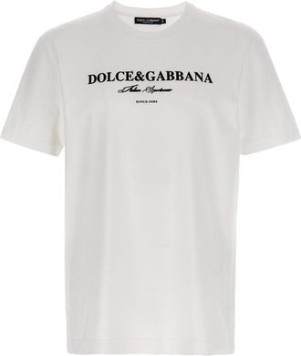 Dolce & Gabbana White Flock Print T-shirt