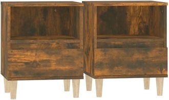 vidaXL Mesitas de noche 2 unidades roble ahumado 40x35x50 cm Vidaxl