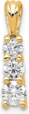 Diamond2Deal 14k Yellow Gold Lab Grown Diamond 3-Stone Pendant (0.5ct, VS, G-H)