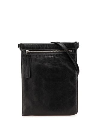 Saint Laurent 2022 Antiqued Lambskin Sid Flat crossbody bag - women - Lambskin - One Size - Black