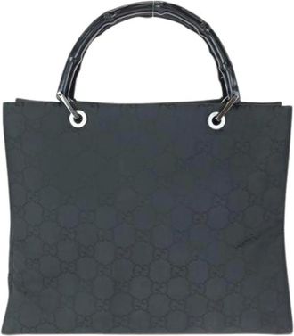 Gucci Pre-owned Tote Bags, female, Black, Size: ONE SIZE Pre-owned Nylon Tote Bag