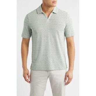 Johnston & Murphy Sedona Basketweave Knit Polo in Sage Basketweave at Nordstrom, Size Xx-Large
