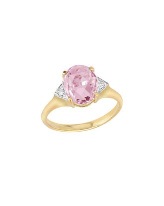 I.Reiss Company 14K 4.80 Ct. Tw. Diamond & Rose Quartz Cocktail Ring
