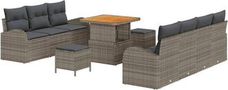 vidaXL Vidaxl - Conjunto De Sof&aacute; De Jard&iacute;n 10 Pcs Gris 80 X 80 X 71 Cm