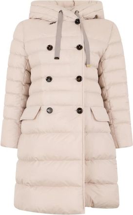 Moorer Nalya Lange Gewatteerde Jas - Dames - Parka Jassen - Beige - XS - Polyester - Jassen