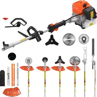 OEM Desbrozadora De Gasolina, Multiherramienta 6 En 1, Potente Motor De 52 Cc, Color Naranja