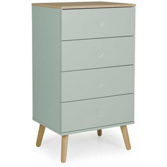 Les Tendances Cassettiera alta 4 cassetti CASPER verde salvia