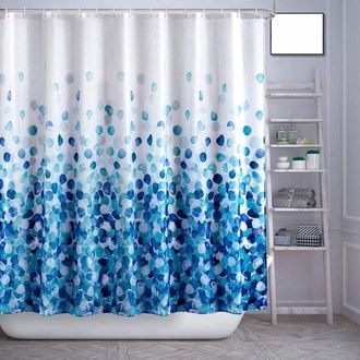 OEM Cortina De Ducha De 1 Pieza, 180 X 180 Cm, Lavable A M&aacute;quina, De Poli&eacute;ster, Ideal Para El Ba&ntilde;o, Dise&ntilde;o De Burbujas Azules