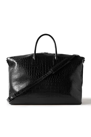 Saint Laurent Giant Croc-Effect Leather Weekend Bag
