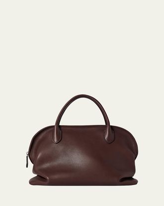 The Row Kew Bowling Top-Handle Bag in Saddle Leather