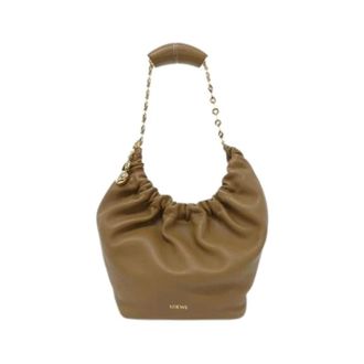 Loewe Pre-owned Squeeze Small Lamb Shoulder Bag - Dames - Pre-owned - Bruin - Maat: ONE Size Leer