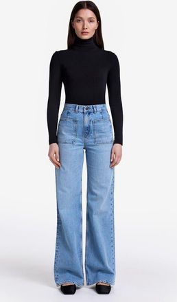 Smythe Dove High Rise Wide Leg Jean in Vintage Light Blue at Nordstrom, Size 28