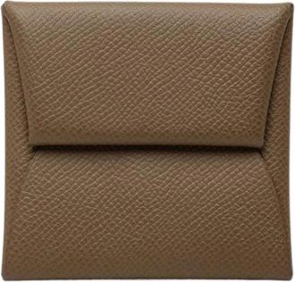 Herm&egrave;s Pre-owned Bastia Coin Pouch - Dames - Vintage Accessoires - Bruin - ONE Size - Leer - Vintage