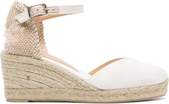Castaner Chiarita 60mm wedge espadrilles - women - Rubber/Sheepskin/Cotton/Polyester - 37 - White
