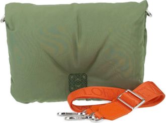 Loewe Khaki Orange Nylon Handbag Shoulder Bag Tote Bag (Pre-Owned)