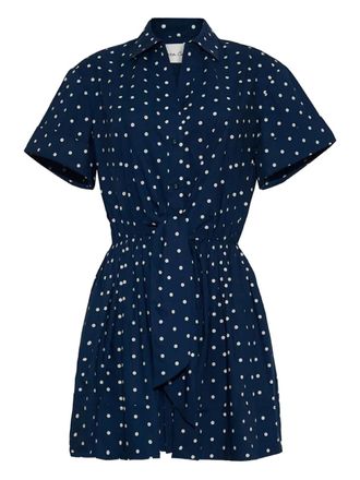 Cara Cara Asbury polka-dot tie-waist mini dress - Blue