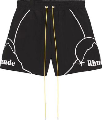 Rhude Casual Shorts, male, Black, Size: M Moonlight Pista Shorts