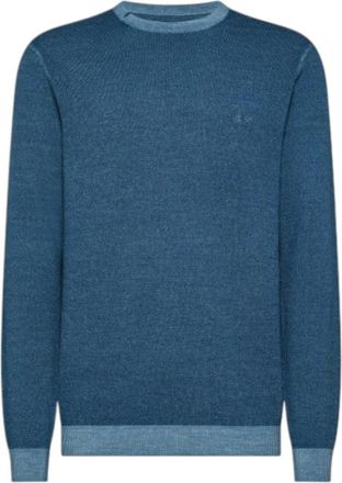 Sun 68 Round-neck Truien - Heren - Ronde hals truien - Blauw - L - Truien & Vesten